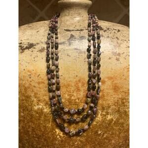 Jay King Necklace Sterling Silver and Tourmaline 3 Strand